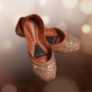 Debellee antique gold fully embroidered khussa